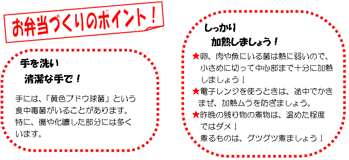 お弁当作りのポイント