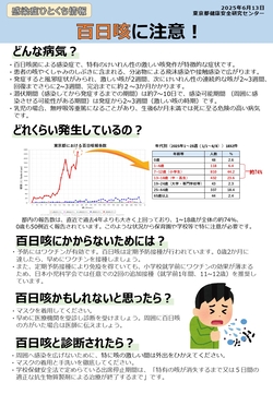 百日咳が流行しています！！（東京都健康安全研究センター）