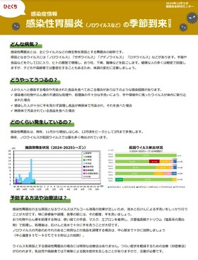 感染性胃腸炎（ノロウイルスなど）の季節到来！（チラシ）