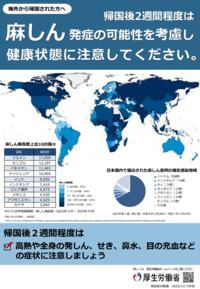 帰国後2週間程度はは健康状態に注意してください