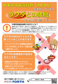 ラクダとの接触に注意