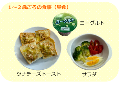 ツナチーズトースト、サラダ、ヨーグルト