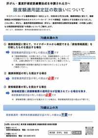 肝がんにおける限度額認定証の取り扱いについて