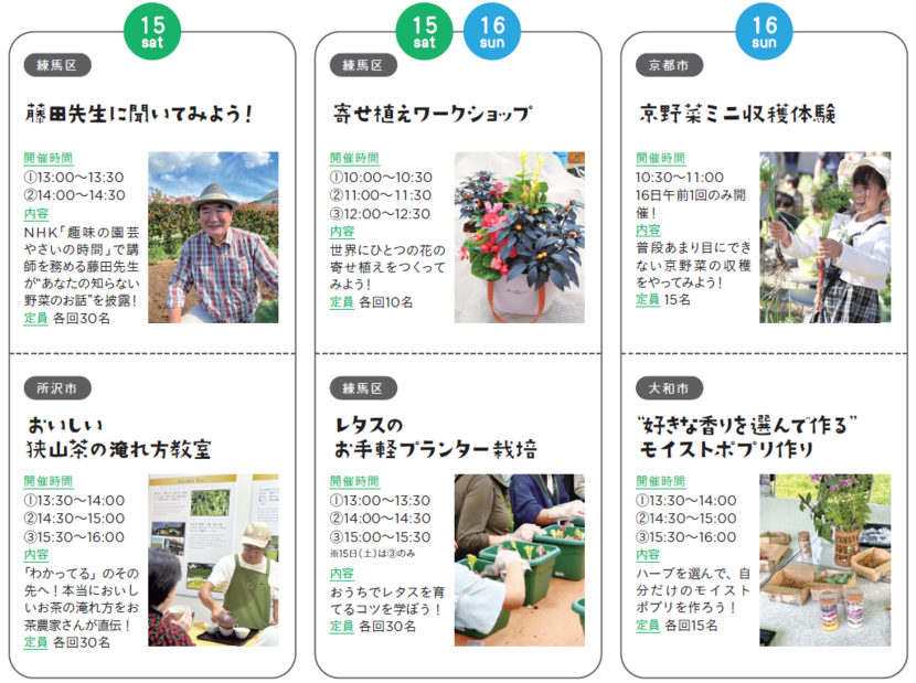 実施するワークショップ一覧の画像