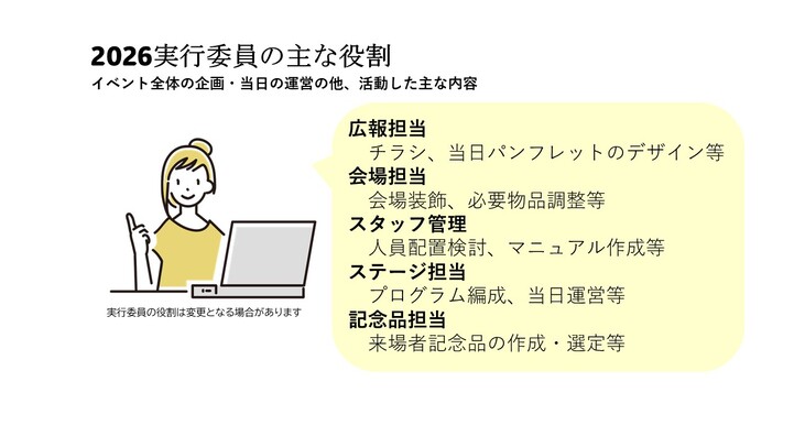 2026実行委員の主な役割