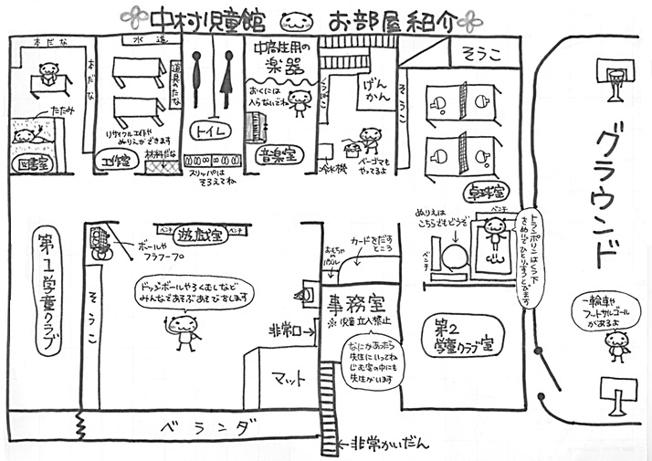 児童館内のお部屋紹介の絵です