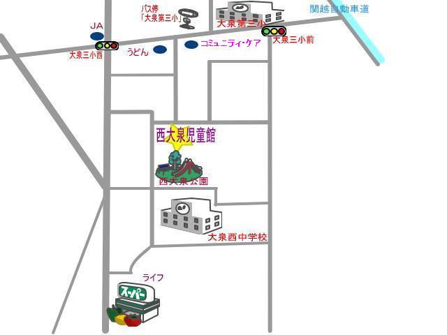 西大泉児童館までの地図