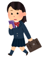 不安そうにスマホ画面を見つめる女子生徒のイラスト