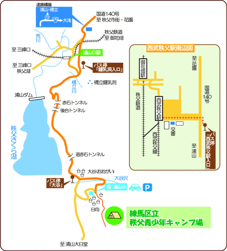 キャンプ場までの地図の画像