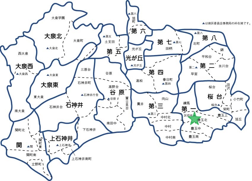 第一地区委員会の地図