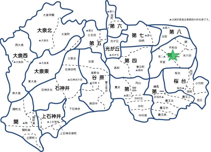 第二地区委員会の地図