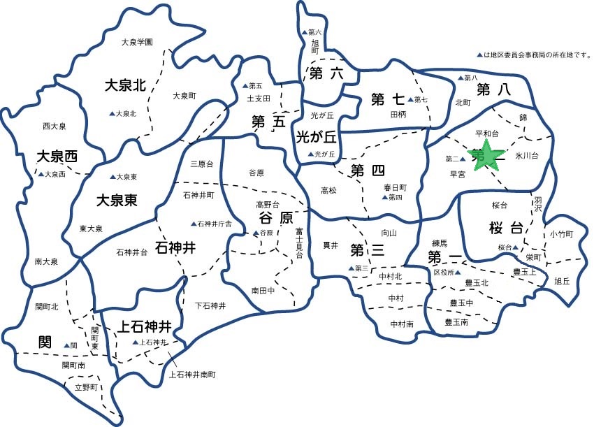 第二地区委員会の地図