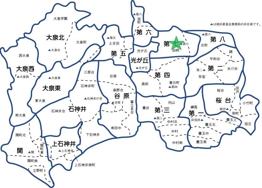 第七地区委員会の地図