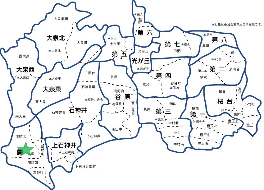 関地区委員会の地図