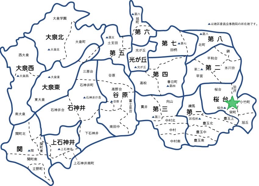 青少年育成桜台地区委員会の地図