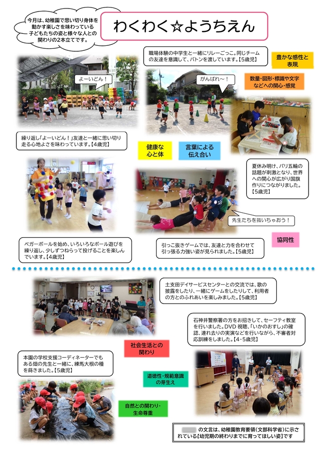 園だより10月号の写真