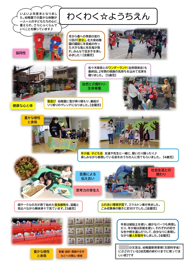 園だより3月号の写真