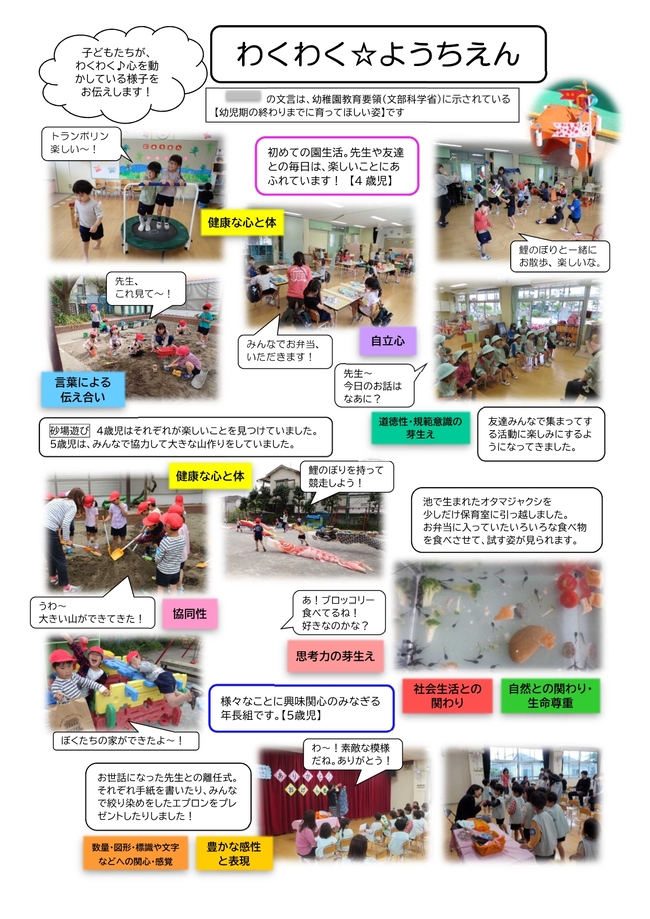 園だより5月号の写真