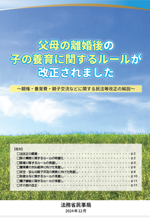 父母の離婚後の子の養育に関するルール改正(表紙)