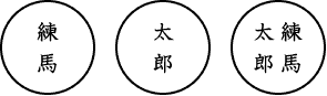 登録できる印鑑の例　練馬　太郎