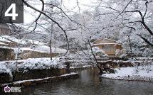 向山庭園の雪景色の写真