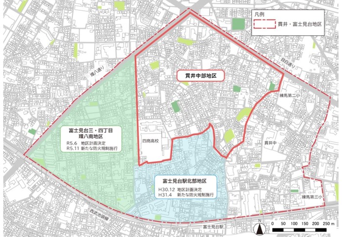 貫井中部地区　区域図