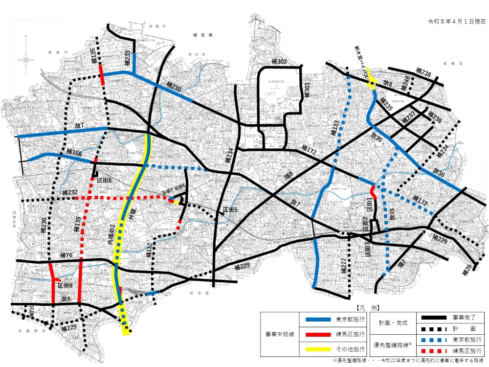 都市計画道路の地図