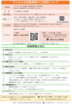 デジタル化体験事業チラシ（裏）