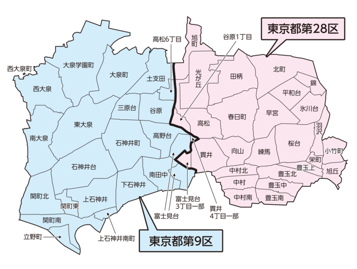 区割り変更後の地図