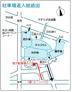 駐車場進入経路図