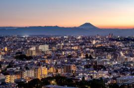 富士山方面の夕景